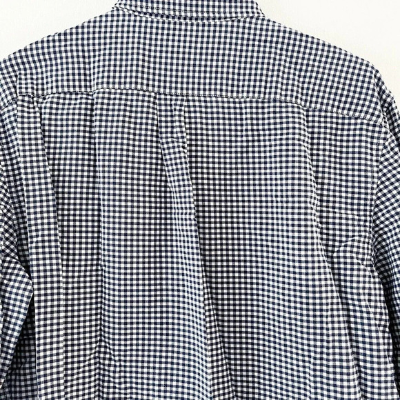 Gap Mens Blue Check Long Sleeve Button Up Shirt Sz Large Gingham Casual  Cotton - Picture 10 of 12